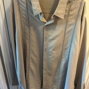 Men's Beige Button-Up Shirt